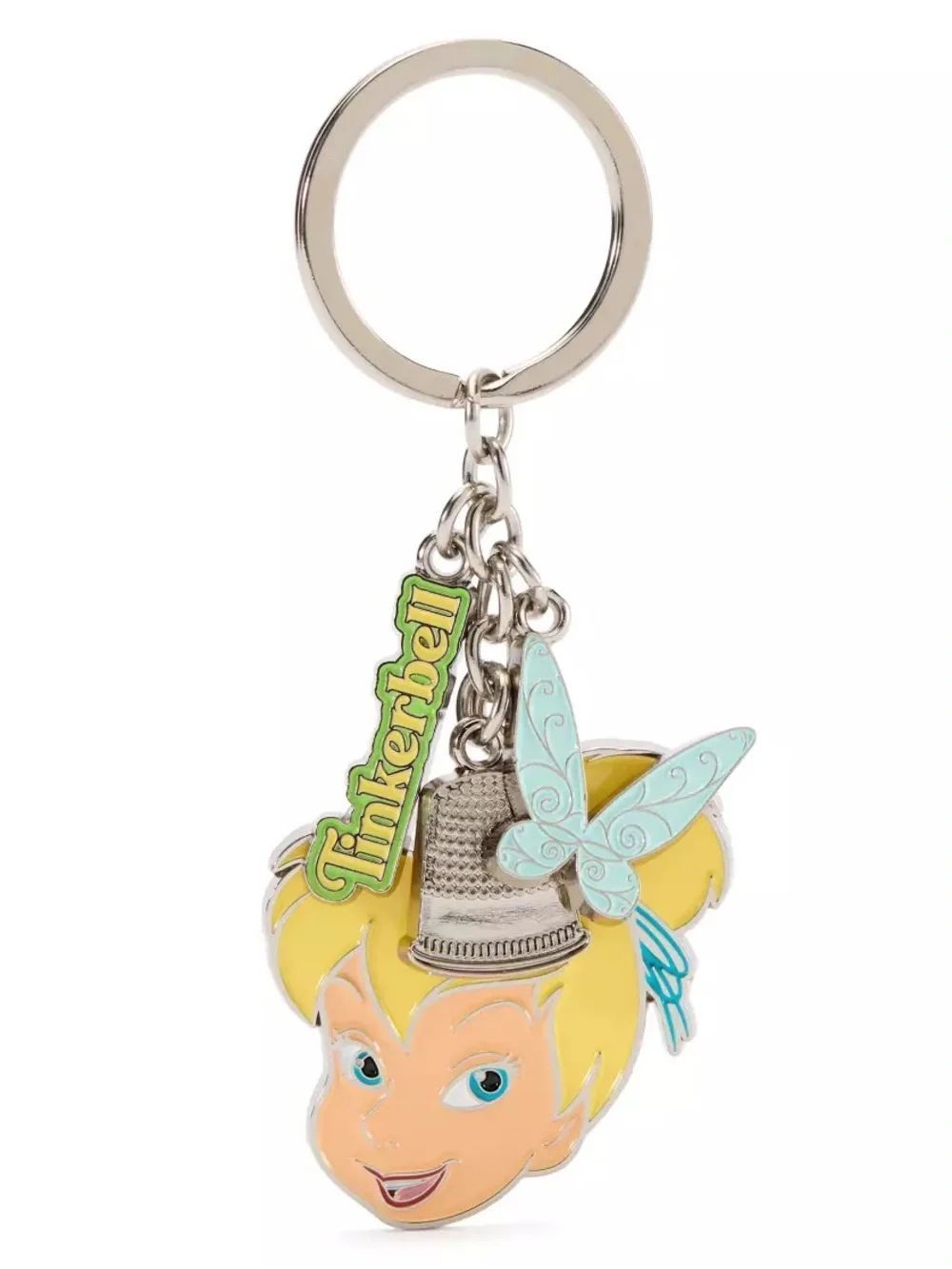 New Tinkerbell Face Keychain with Blue Fairy Accent